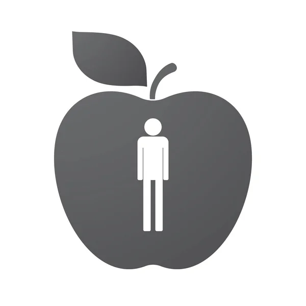 Geïsoleerde apple fruit met een mannelijke pictogram — Stockvector