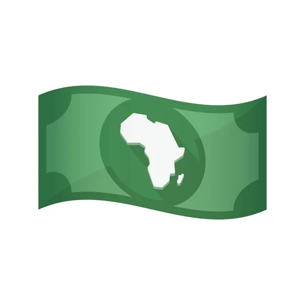 Banconota isolata con una mappa del continente africano — Vettoriale Stock