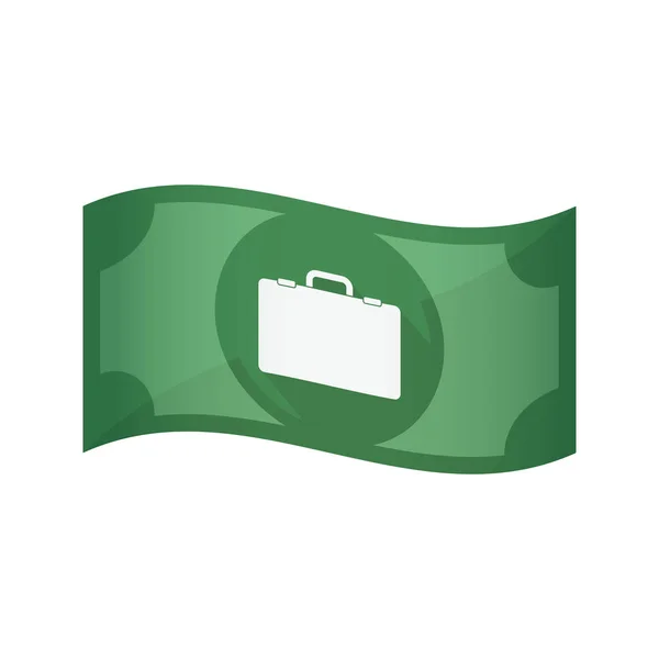 Isolated bank note with  a briefcase — Stock Vector