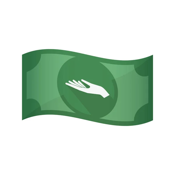 Izolované bankovek s nabídkou ruku — Stockový vektor