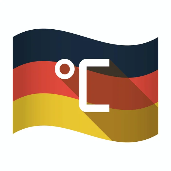 Isolated Germany flag with  a celsius degree sign — Stock Vector
