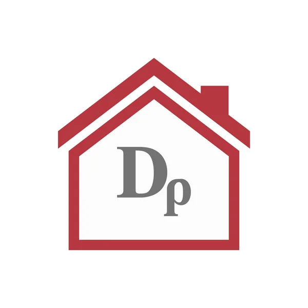 Απομονωμένο σπίτι με ένα σύμβολο νομίσματος δραχμή — Διανυσματικό Αρχείο