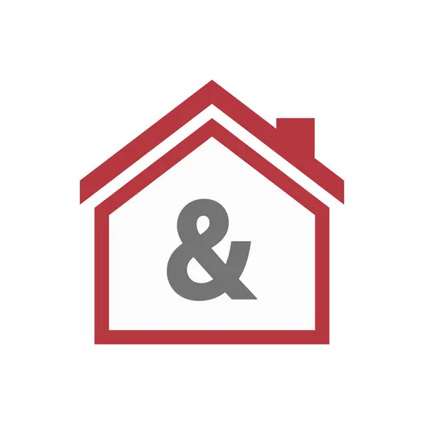 Abgelegenes Haus mit Ampersand — Stockvektor