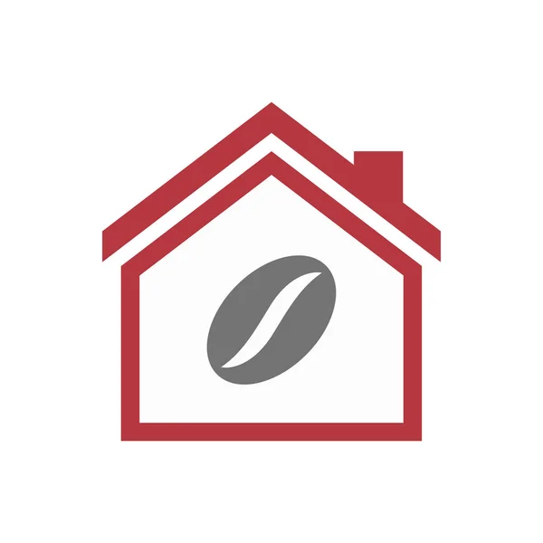 Isoliertes Haus mit Kaffeebohne — Stockvektor
