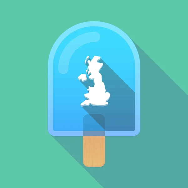 Lange Schatten Eis mit einer Karte von Großbritannien — Stockvektor