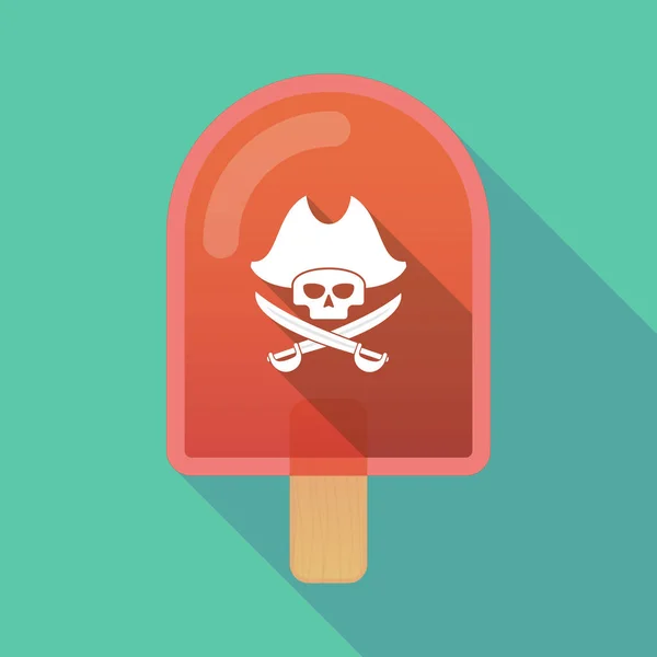 Helado de sombra larga con cráneo de pirata — Archivo Imágenes Vectoriales