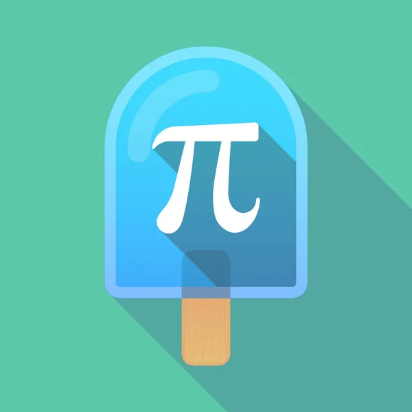 Lange Schatten Eis mit der Zahl pi Symbol — Stockvektor