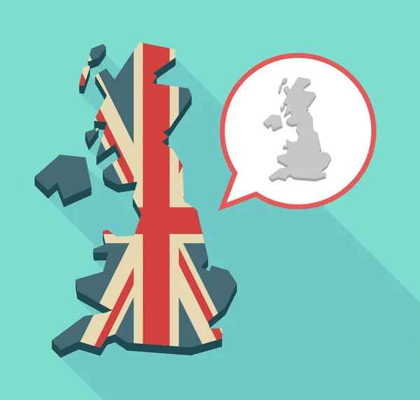 Grande ombre Carte du Royaume-Uni avec une carte du Royaume-Uni — Image vectorielle