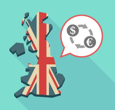 Uzun gölge İngiltere'de harita dolar euro döviz işareti