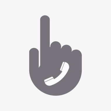 Bir telefon ile izole işaret eden bir ele