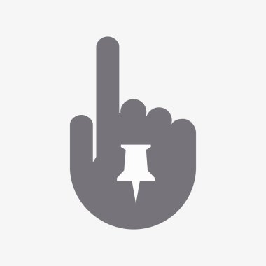 Bir iğneye ile izole işaret eden bir ele