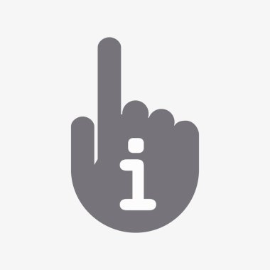 İzole işaret eden bir ele bilgi işareti