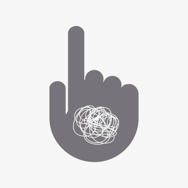 Bir doodle ile izole işaret eden bir ele