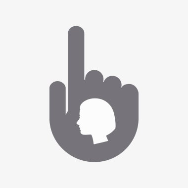İzole kadın başıyla işaret eden bir ele