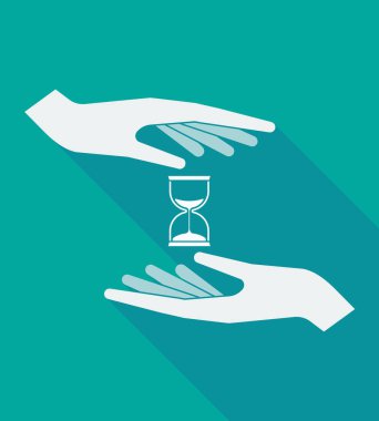 Uzun gölge eller bir kum saati ile