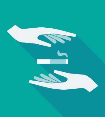 Bir sigara ile uzun gölge el