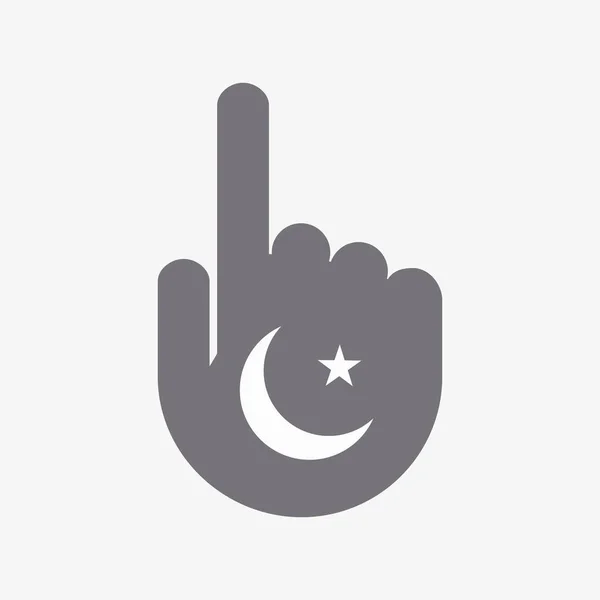 孤立的手形与伊斯兰教标志 — 图库矢量图片