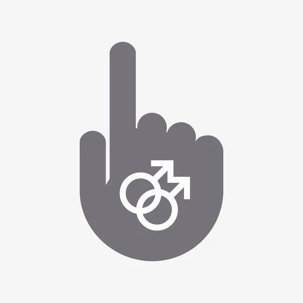 Isolé pointant la main avec un signe gay — Image vectorielle