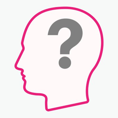 Bir soru işareti ile izole kafa