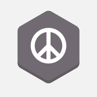 Bir barış işareti ile izole altıgen sinyal