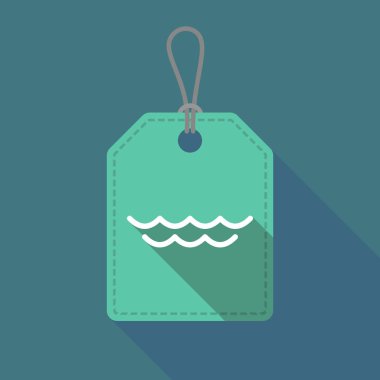 Uzun gölge ürün etiketi ile su Burcu