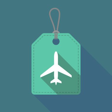 Uzun bir uçakla gölge ürün etiketi