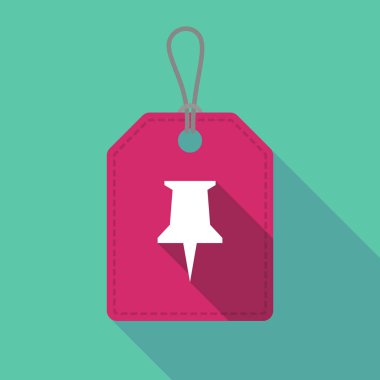 Uzun gölge ürün etiketi ile bir iğneye