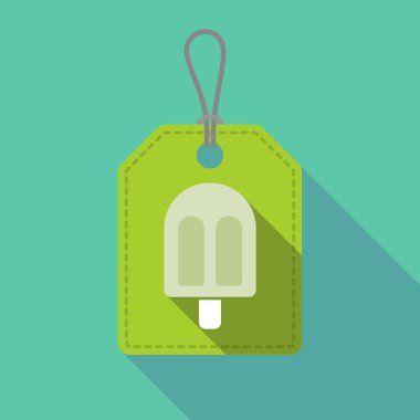 Uzun gölge ürün etiketi bir dondurma ile