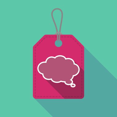 Uzun bir çizgi roman bulut balon ile gölge ürün etiketi