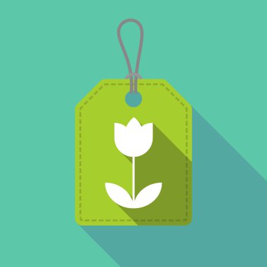 Uzun gölge ürün etiketi ile bir Lale