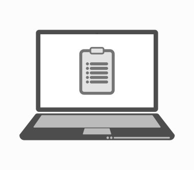 Bir rapor ile izole hat sanat dizüstü bilgisayar