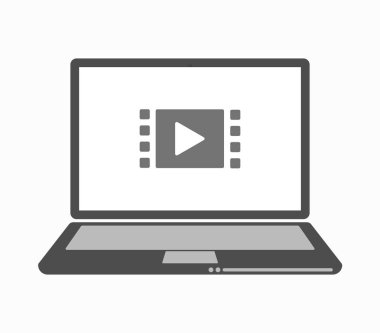 İzole hat sanat dizüstü Multimedya işaretiyle