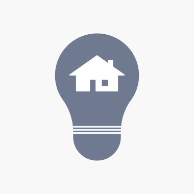 Bir ev ile izole ampul simgesi
