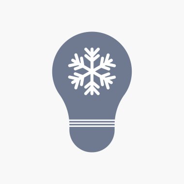 Bir kar tanesi ile izole ampul simgesi