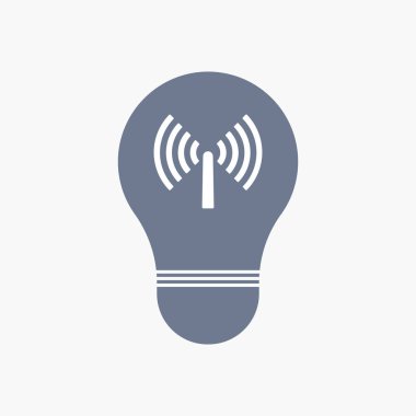 Bir anten ile izole ampul simgesi