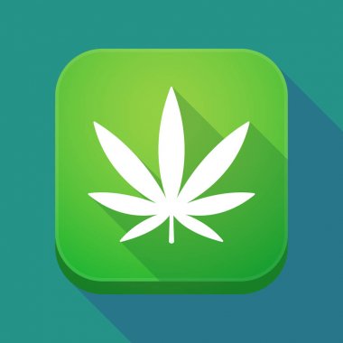 Uzun gölge app simgesi bir marihuana yaprağı