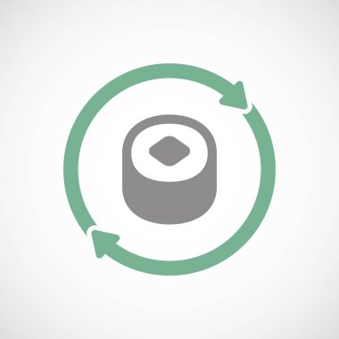 Suşi bir parçası ile izole yeniden simgesi