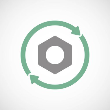 Bir somun ile izole yeniden simgesi