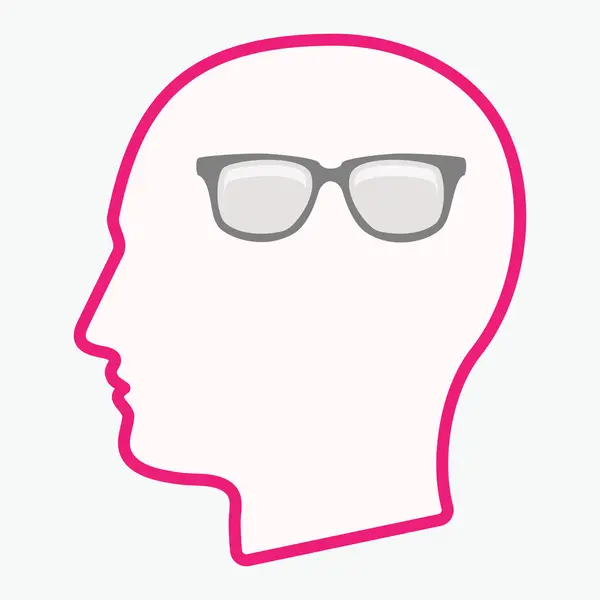 Cabeza aislada con gafas — Vector de stock