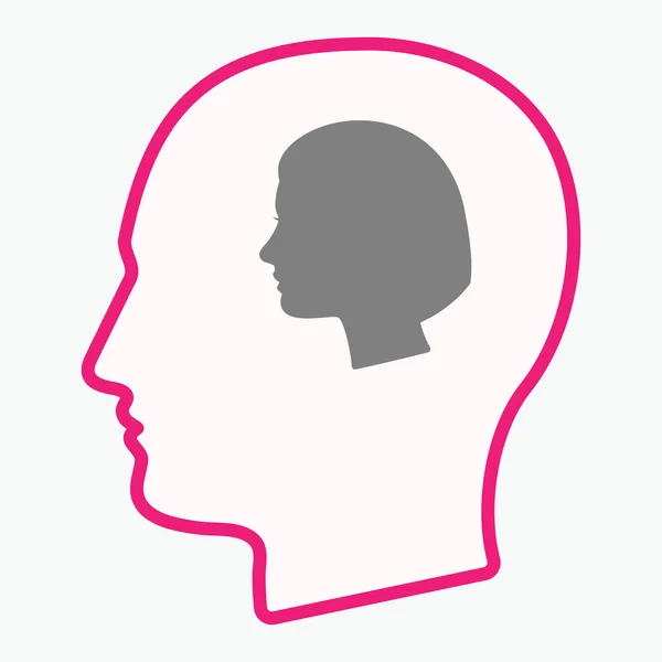 Izolované hlavy s ženské hlavy — Stockový vektor
