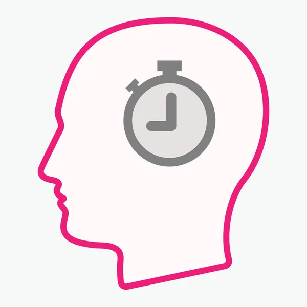 Απομονωμένο το κεφάλι με ένα χρονόμετρο — Διανυσματικό Αρχείο