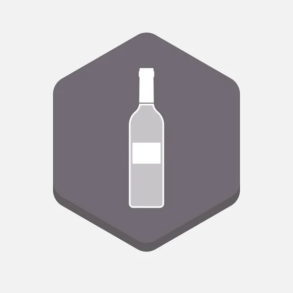 Señal hexagonal aislada con una botella de vino — Archivo Imágenes Vectoriales
