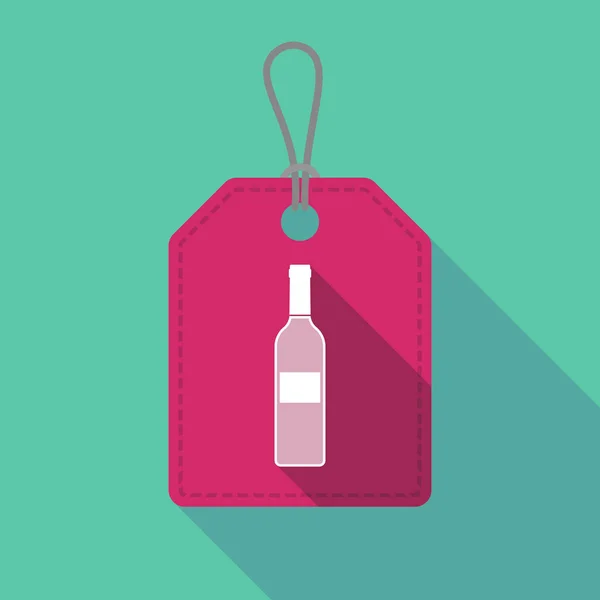 Långa skugga etikett med en flaska vin — Stock vektor