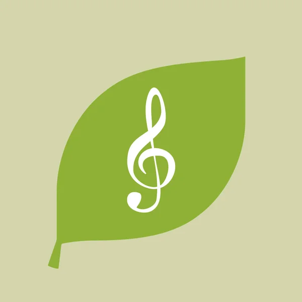 Icono de hoja verde vectorial con una clave g — Archivo Imágenes Vectoriales