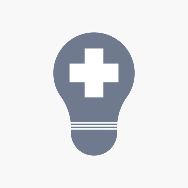 孤立的灯泡图标与药房标志 — 图库矢量图片