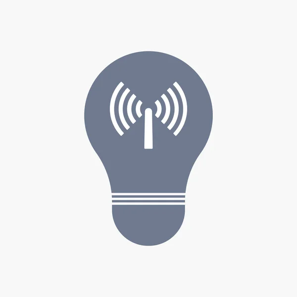 Isolée icône ampoule avec une antenne — Image vectorielle