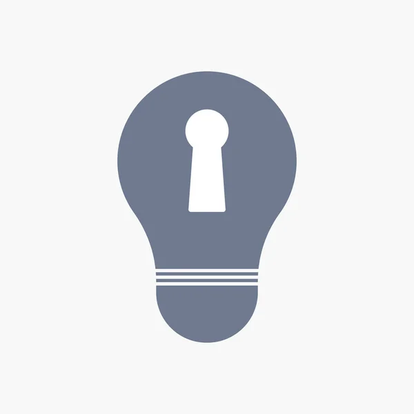 Icona della lampadina isolata con foro chiave — Vettoriale Stock