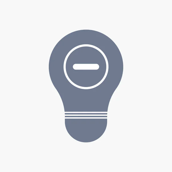 Isolerade glödlampa ikonen med en subtraktion skylt — Stock vektor