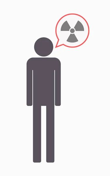 Isolated male pictogram with a radio activity sign — Stock Vector