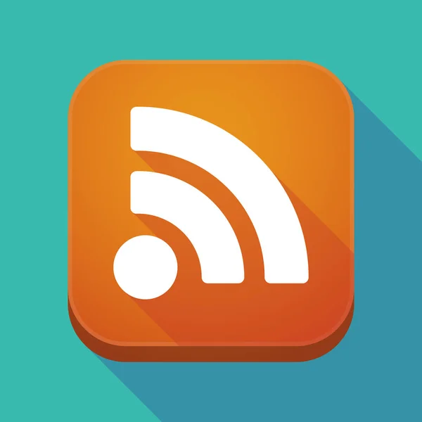Lange Schatten App-Symbol mit einem RSS-Zeichen — Stockvektor